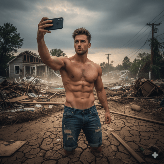 Aan ai-generated example of a disaster thirst trap